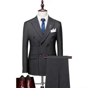 Mens 2 Piece Suit Blazer Slim Fit Tux With 2 Button Jacket Pants and Tie Set for Party Wedding and Business