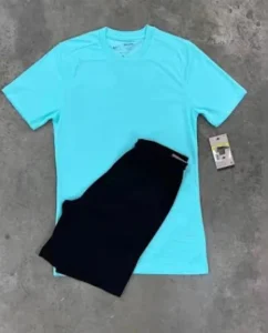 Mens 2 Piece Summer Activewear Set Casual Style Short Sleeve T Shirt Running Shorts Solid 100% Cotton Washed Technics Breathable