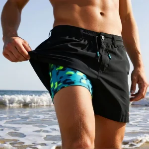 Mens 22″ Swim Board Shorts Beach Shorts Bathing Suits Swimwear Long Swim Trunks Surf Shorts with Sublimation Boxer Liner UPF50+