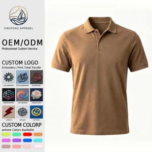 Men’s 230GSM Cotton Pique Modern Fit Business Casual Wear Polo Shirt Custom Logo Branded Apparel