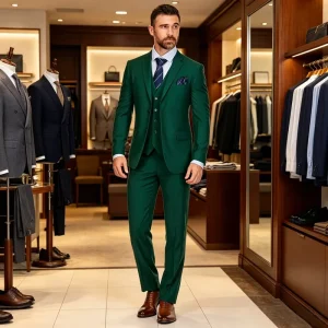 Men’s 3 Piece Suit Set Blazer + Vest + Pants European and American Professional Wedding Attire Business Formal Wear