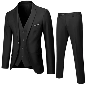 Men’s 3 Piece Suits Solid Formal Business Slim Fit Men’s Suits & Blazer