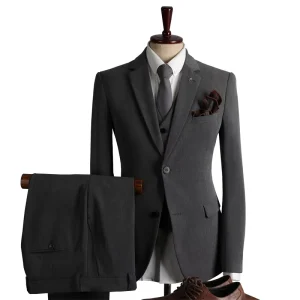 Men’s 3 Pieces Suit Elegant Solid One Button Slim Fit Single Breasted Party Vest Pants Set