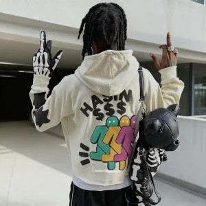 Men’s 450 Gsm 100% Cotton Cropped Hoodie Streetwear Manufacturer’s Custom Pullover 3D Foam Screen Printing Puff Boxy Fit