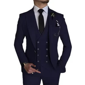 Men’s Active Series Classic Fit Stretch Suit Separate Blazer Vest and Pant 3 Pieces Suit Set for Men