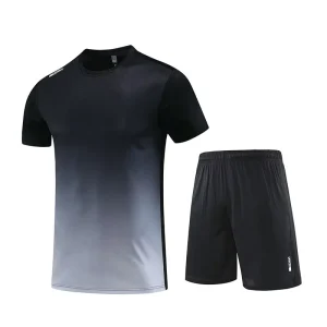 Men’s Active Wear Fitness Gym Apparel Quick Dry T Shirts and Shorts 2pcs Outdoor Sport Gym Fitness Sets