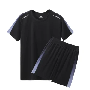 Men’s Activewear Set Breathable Training Outfit Short Sleeve Sports T Shirt and Shorts