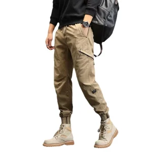 Men’s American Style Cargo Pants Multi Pocket Joggers Plus Size Loose Fit Casual Streetwear Trousers