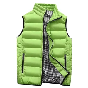 Men’s Anti-Static Work Vest Solid Color Waterproof Anti-Rain Outdoor Security Features with Puffer Pocket