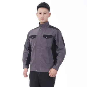 Men’s Anti Tear Labor Protection Work Coverall Long Sleeved Cotton Workwear Suit Strong Wear Resistant for Factory Workshop