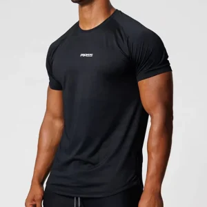 Men’s Athletic Compression T-Shirt Quick Dry Breathable Sport Top for Running Gym Wear Short Length Crew Neck Summer Fit