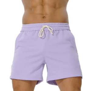 Mens Athletic Gym Shorts 5/5.5 Inch Cotton Casual Shorts Elastic Waist Joggers Sports Men’s Sweat Shorts with Pockets
