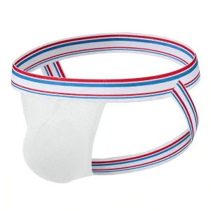 Men’s Athletic Jockstrap with 3cm Waistband Soft Cotton Elastic Belt 180G Mesh Woven 90% Nylon 10% Spandex Pouch Men’s Underwear