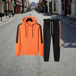 Men’s Athletic Tracksuit Full Zip Warm Jogging Sweat Suits Gym Training Sport Tracksuit Set