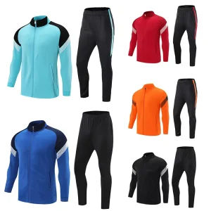 Men’s Athletic Tracksuit Sweatsuit Long Sleeve Full Zip Jogging Sweatpants 2 Piece Outfits Patchwork Running Jogging Sportsuits