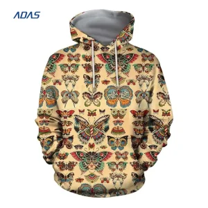 Men’s Autumn 100% Polyester Fleece Sublimation Printed Zipper Up Hoodie