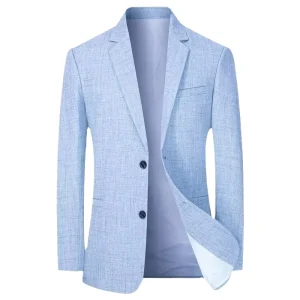 Men’s Autumn Business Coat Casual Slim Fit Single Breasted Blazer Plus Size Available