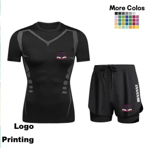 Men’s Autumn Swimsuit Set Quick Dry Tight Fitting High Elasticity 100% Polyester Sportswear Beach Training Swimwear Surfing Set