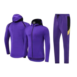 Men’s Autumn Training Hoodie 240 Grams Lightweight Zipper Fly Full Length Spandex Polyester Custom Logo Purple Available 2XL