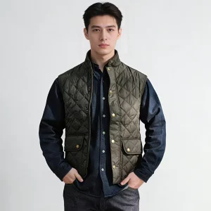 Men’s Autumn Winter Fleece Lined Warm Vest Multi Pocket Workwear Vintage Polyester Cotton Vest Trendy Inner Layer Jacket