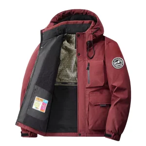 Men’s Autumn Winter Jacket Hooded Outdoor Workwear Style Casual Warm Coat