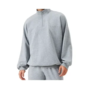 Men’s Autumn Winter Sportswear Hoodies Cotton Sweatshirt Breathable Quick Dry Loose Stand Collar Fitness Running Long