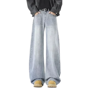 Men’s Baggy Jeans Wide Leg Denim Pants OEM ODM Factory Price High Street Oversized Relaxed Male Trousers Apparel