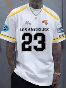 Men’s Basketball Jersey Casual 3D Print Crew Neck T Shirt Stretch Breathable Anti Pilling Short Polyester