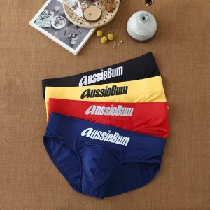 Men’s Beach Briefs Triangle Underwear Milk Silk Low Waisted Elastic Space Snug Comfortable Men’s Boxer Briefts
