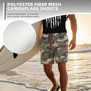 Men’s Beach Shorts Digital Print Mesh Shorts Quick Dry Board Shorts Style Custom Polyester Mesh Shorts Men Summer Casual Shorts