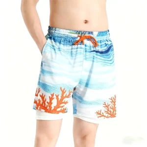 Men’s Beach Shorts Men Casual Summer Surf Board Shorts Mens Swimwear Short