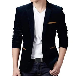 Men’s Blazer Casual Suit Jacket Solid Male Blazers