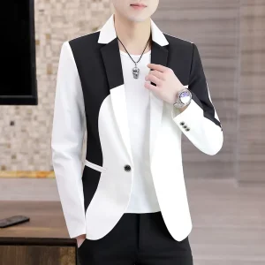 Men’s Blazer Coat Thicken Slim Fit Blazer Men Jacket for Business
