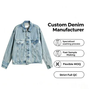 Men’s Blue Vintage Washed Denim Casual Windproof Eco-Friendly Slim Fit Jacket