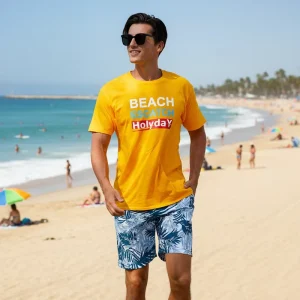 Men’s Board Shorts Custom Logo Quick Dry Eco Friendly Waterproof Mid Woven Beach Summer Swimwear Mesh Lining