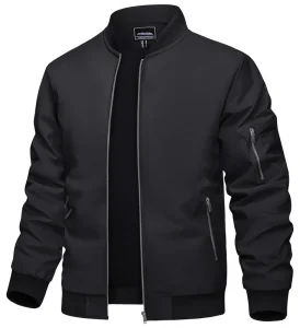 Men’s Bomber Jacket Lightweight Casual Spring Fall Windbreaker Zip up Coat with Pocket