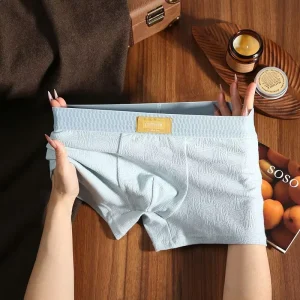 Men’s Boxer Briefs Viscose Cotton Breathable Anti Bacterial Jacquard Weave Textured Underwear Mid Rise Waist