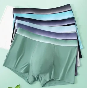 Men’s Boxers Good Quality Seamless Underwear with Cool Ice Silk Print Breathable Nylon Panties Plus Size Good Quality