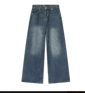 Men’s Boyfriend Jeans High quality Light Wash Mid Waist Casual Denim Loose Fit