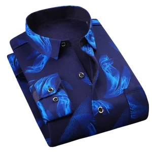 Men’s Business Casual Long Sleeve Dress Shirt Spring Flannel with Breathable Washed Anti-Wrinkle Features