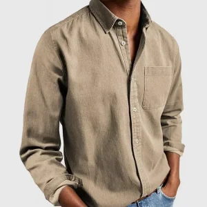 Men’s Business Casual Long Sleeve Shirt Solid Color Slim Fit Oxford Men’s Top New Big Size Fashion Formal Shirts