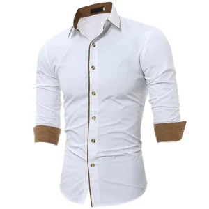Men’s Business Dress Shirts Long Sleeve Slim Fit Customized Athlete Shirts