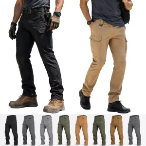 Men’s Cargo Pants Tactical Olive Combat Pants Hiking Multi Pockets Black Cargoes Pant Trousers for Mens