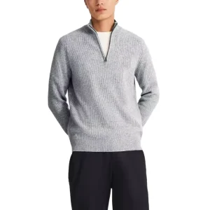Men’s Cashmere Knitted Sweater Zipper Casual Top