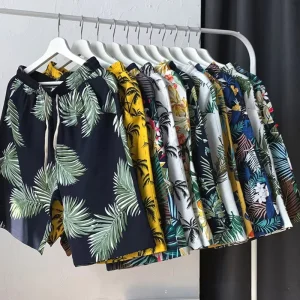 Men’s Casual 4-Way Stretch Board Shorts Quick Dry Mid-Waist Swim Trunks in Colorful Summer Swimwear