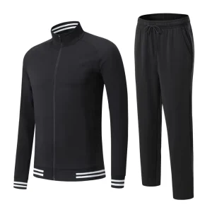 Men’s Casual Active Tracksuit Full Zip Sports Jogging Suit 2 Piece Sweatsuit With Zip Pockets