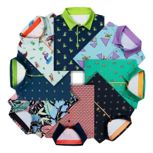 Men’s Casual All Over Print Golf for Polo Shirt Spandex Polyester Knitted Fabric Dry 4 Way Stretch for Polo Shirts Fit