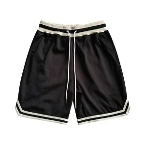 Men’s Casual Basketball Shorts Oversize Mid Waist Drawstring Knitted Quick Dry Eco Friendly Breathable 100% Polyester