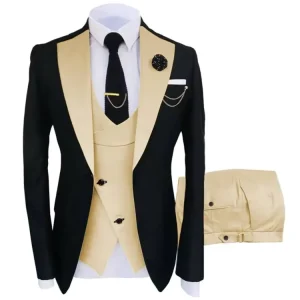 Men’s Casual Blazer Suit Plus Pants 2 Piece Single Breasted