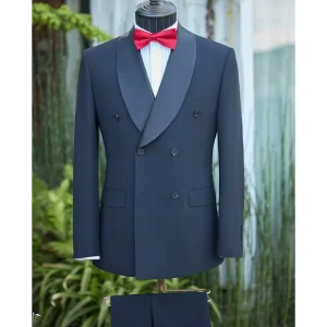 Men’s Casual Business Lattice Suit West Trousers Two-Piece Work Clothes Men Coat Suit